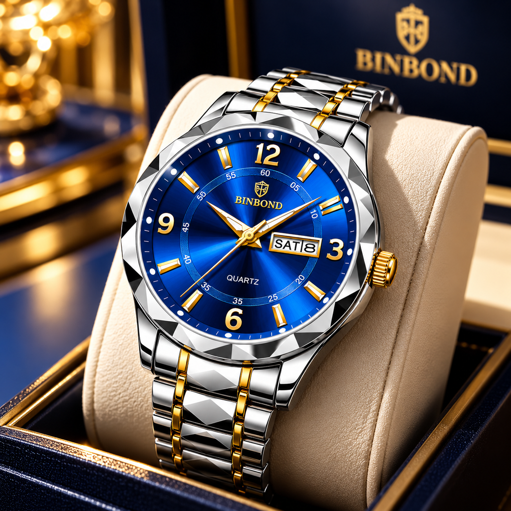[TL-WATCH-BIN-001] BINBOND Blue Dial Men's Watch